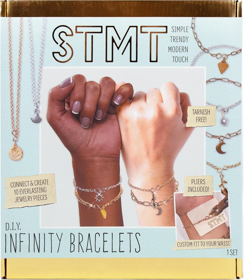 STMT DIY Infinity Jewelry Kit, Make 10 Forever Bracelets, Permanent Bracelet Chains, No Welding Needed, Custom-Fit, Unisex, Multi, Life-Size, Not Foldable, Ages 8+ - Image 2